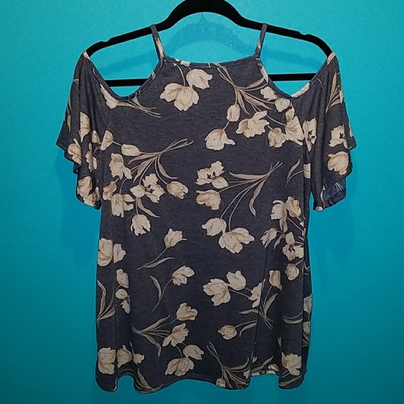Floral open shoulder top - Picture 2 of 3